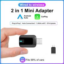2-in-1 CarPlay Wireless Adapter Android Auto zu USB Car Play Wireless Intelligent Systems Wireless Adapter Mini AI Box für Auto