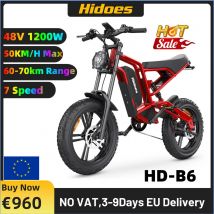 Hidoes B6 Bicicletta elettrica 1200W Motore potente 48V15.6AH Batteria al litio Moto Bici elettrica 20*4 in Fat Tire Neve E-bike