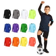 Niños niños niño niña corriendo camiseta larga Fitness deporte baloncesto fútbol gimnasio ropa deportiva fútbol senderismo camiseta camisetas 6