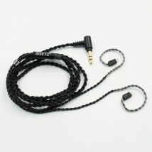 BQEYZ 2Pin 0,78 mm schwarzes PVC HiFi Audiophile Hochwertiges 3,5 mm L-förmiges Kopfhörer-Ersatzkabel IEM-Upgrade-Kabel