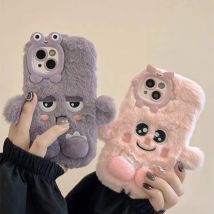 Cartoon Plüsch niedlichen kleinen Monster Handy hülle für iPhone 15 14 11 12 13 Pro Max, neue kreative Frauen stoßfest Luxus High-End
