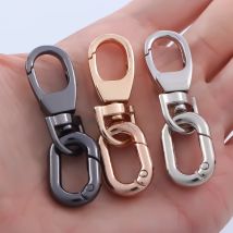 2 Stück drehbare Verschlussklammern, Karabinerverschlüsse aus Metall, drehbarer Verschluss mit Schlüsselringen für die Herstellung von Schlüsselanhängern, DIY-Handwerk