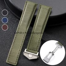 22mm 24mm for Tag Heuer for Citizen for Seiko Butterfly Clasp Nylon Leather Watch Band Straps Canvas Cowhide Bracelets Wristbelt