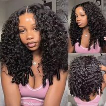 Half Wig Glueless Burmese Pixi Curly 100% Human Remy Hair Seamless Flip Over Half Wig Full Machine Made Drawstring Headband Wig