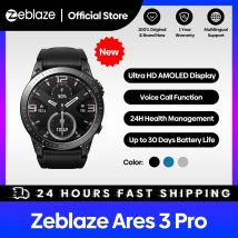 Zeblaze-reloj inteligente Ares 3 Pro, dispositivo con Pantalla AMOLED Ultra HD, llamadas por voz, más de 2023 modos deportivos, Monitor de Salud 24H, nuevo, 100