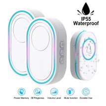 Drahtlose Türklingel, wasserdicht, weiße Farbe, Willkommen zu Hause, Türklingel, Akkordmusik, Smart Home-Türklingel, 39-Song-Melodien, US-EU-Stecker