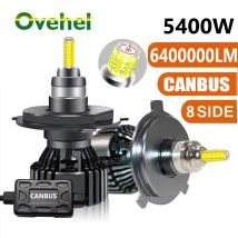 OVEHEL Car Headlight Bulb H7 LED H4 H11 6400000LM 5400W Canbus LED H8 HB4 HB3 9005 9006 D1S D2S H1 LED lamp Fog lights 6000K 12V