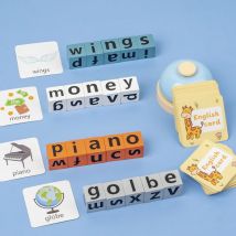 Montessori Holz Zauber Wort Spielzeug Brief Kognitive Herausforderung Speicher Englisch Wort Spiel Frühes Lernen Pädagogisches Spielzeug Für Kinder