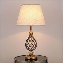 Chinesische Tischleuchte Kristalllaterne Schlafzimmer Wohnzimmer Nachttischlampe Hotel Büro Studie Schreibtischlampe Tuch E27 Dekoration Licht