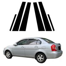Passend für Hyundai Verna Accent MC 2006 2007 2008 2009 2010, glänzend schwarze Säulenpfosten, Fenstertür, Säule, B-C-Säulenpfostenabdeckung