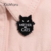 Mutter der Katzen Emaille Pin Punk Gothic schwarze Katze unheimliche Tier Brosche Revers Rucksack Abzeichen Modeschmuck Geschenke Accessoires