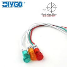 10PCS Rot Grün Gelb Bernstein Pilot Lampe Signal Licht Schraube Terminal Signal Lampe Panel Montage Anzeige 380 220V 12V/24VDC