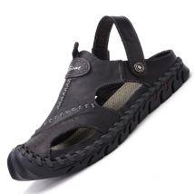 Männer Sandalen PU Leder Klassische Römischen Männlichen Sommer Walking Strand Flache Sandalen Schuhe Für Männer Turnschuhe alias hombre Männer Slipper