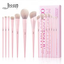 Jessup rosa Make-up Pinsel Set 14 stücke Make-up Pinsel Premium vegane Foundation erröten Lidschatten Liner Puder Misch pinsel, t495