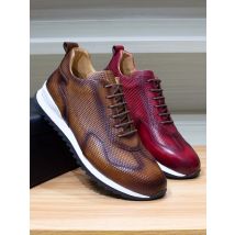 Men's Genuine Leather Casual Sneakers Lace-Up Comfortable Oxford Breathable Fashion Walking Shoes Outdoor Flat Footwear