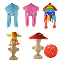 1PC Nette Kopfbedeckung Lustige Hut Octopus Hut Bunte Tintenfisch Meer Tier Halloween Kostüm Hut Party Dekoration