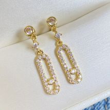 Uilz Mode Geometrische Dangle Ohrringe Für Frauen Europäische und Amerikanische Ins Stil Zirkon Ohrring Tägliche Arbeit Schmuck