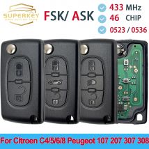 ASK FSK Kluczyk Samochodowy Flip Pilot do Citroen C2 C3 C4 C5 C6 Xsara Berlingo Peugeot 207 307 308 407 607 807 HU83 VA2 CE0536 CE0523