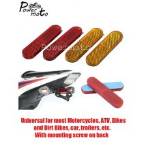 2x Front/Rear Motorcycle Rectangle Round Door Sticker Decal Warning Tape Reflective Strips Safety Reflector Warning Light Custom