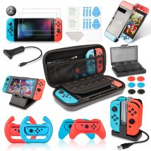 Das Zubehör-Set für Switch-Spiele enthält eine Trage tasche, eine Ladestation, einen Ständer, einen J-Con-Griffe für Verlängerung kabel usw.