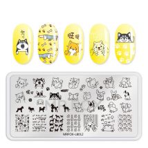 Nail Stamping Plates 12.5*6.5cm FlowerCute Animal Dog Cute Unicorn Feather Patterns For Manicure Nail Polish Stencils For Nails