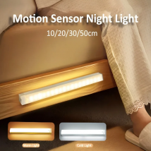 Barra luminosa a LED 10/20/30/50CM Sensore di movimento umano Luce notturna Illuminazione automatica Luce calda fredda Luci da lettura rimovibili magnetiche