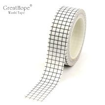 1X 10M Cute Black and White Grid Washi Tape Japanese Paper DIY Planner Adhesive Masking Tape Stickers Decorative Stationery Tape