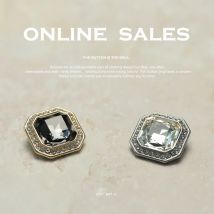 Luxury Jewel Gold Silvery Square Buttons Material Accessory for Outerwear Sewing Needlework Clothing Rhinestones Button Decor