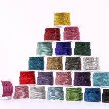 10 Yard/Rolle Strassbesatz Bunte Klaue 2-3 mm Kristallglitzerkette Strassglas genähte Strassbesätze Kleidungsdekorationen