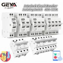 GEYA GYHO8 1P 2P 3P 4P 40A 63A 100A 125A Interlock Leistungsschalter AC Din-schiene Manuelle Transfer Schalter ATS