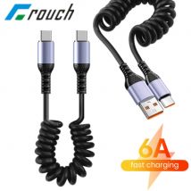 Cavo corto a molla da 25 cm a 1 m Cavo dati di ricarica rapida USB tipo C Cavo da USB C a tipo C per iPhone Lightning Car Power Bank Cabo
