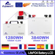 FLOWATT 100AH 200AH 300AH 12.8V V Smart Life Lithium-Batterie mit BMS und LCD-Bildschirm für Zuhause, Wohnmobil und Auto