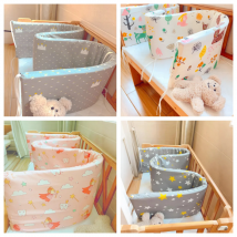 Baby Bed Bumper Nordic Star Baby Crib Anti-collision Pad Zipper Design One-piece Crib Bedding Protection Pad Pillow Gift