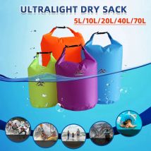 Ultraleichter Trockensack 5/10/20/40/70L schwimmende und leichte wasserdichte Taschen für Kajakfahren, Bootfahren, Angeln, Schwimmen und Camping