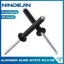 NINDEJIN 10–50 Stück schwarze Blindnieten Pop Nieten M2,4 M2,8 M3 M3,2 M4 M5 Aluminium Pilzkopf Dorn Pop Nieten für Möbel