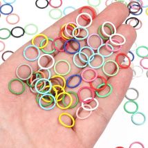 SAUVOO 50pcs Iron Colorful Jump Ring dia 8/10mm Y2k Kpop Cute Girls Split Jump Rings Connector For DIY Jewelry Findings Supplies