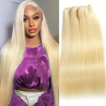 Glattes 613 Blondes Haar 1/3/4 Brasilianische Haarbündel Glattes Remy Echthaar-Tressen 26 28 30 32 34 36 38 40 Zoll Bündel
