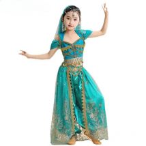 Eastern Indian Dance Sari Mädchen Performance Kleidung Kinder Bühnenkleidung Kinder Indische Prinzessin Bauchtanz Set