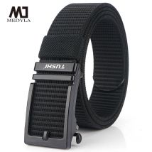MEDYLA Männer Military Nylon Gürtel Neue Technologie Automatische Schnalle Fest Metall Taktische Gürtel für Männer 3,5 cm Sport Gürtel BLL047