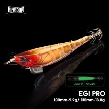 Königreich Stahldraht Tintenfisch Jig 100/115mm Leuchtende Holz Garnelen Tiefsee Sinkende Egi Künstliche Köder Für Octopus tintenfisch angeln