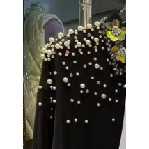Luxus-Stil, Perlen, Perlen, Stickerei, übergroße Hemden und Blusen, Damen, langärmelig, locker, lässig, Schwarz, Weiß, Top, Blusas