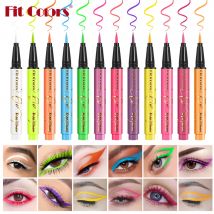 Fit Colors bunter flüssiger UV-wasserfester fluoreszierender Eyeliner Gesichts- und Körperbemalungsstift, langlebig, leicht zu entfernen, Festival-Bühne