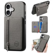 Reißverschluss-Geldbörse mit Kartenhalter, RFID-blockierende magnetische Handyhülle für iPhone 17 Air 16E 16 15 14 Plus 13 12 Pro Max Halterungsabdeckung