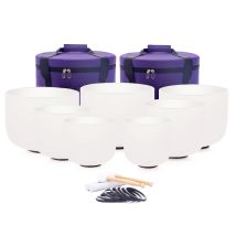 Set di 7 ciotole tibetane in cristallo da 7 ciotole sonore per yoga, meditazione, guarigione con custodia per il trasporto