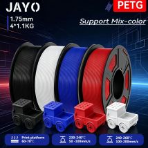JAYO 4,4 kg 3D PETG/PETG transparentes Filament 1,75 mm Filament für Bambu FDM 3D-Drucker PETG ordentlich gewickeltes 3D-Druckmaterial
