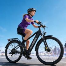 Bicicleta Eléctrica Urbana RANDRIDE YG70 48V 17Ah con Amortiguador Delantero y Maletero Trasero, Bicicleta Eléctrica de 27.5 Pulgadas