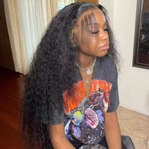 Deep Wave Frontal Wig 13x6 Hd Lace Loose Wave Wigs Brazilian Hair Natural Hairline Pre Plucked 40 Inch Lace Front Human Hair Wig
