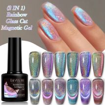 LILYCUTE 7ml Glitter Rainbow Cat Magnetic Gel Nail Polish Sparkling Effect 9D Laser Colorful Semi Permanent Soak Off Nail Art
