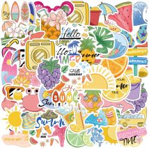 50 stücke Sommer Chill Vibes VSCO Cartoon Graffiti Aufkleber DIY Telefon Gitarre Laptop Notebook Koffer Tasse Wasserdichte Aufkleber Kind Spielzeug