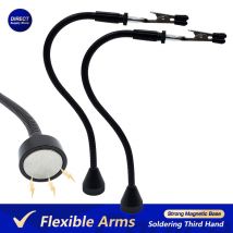 Soldering Third Hand with Strong Magnetic Base, Flexible Arms PCB Holder for Electronics Repair – Alligator Clip Welding Tool